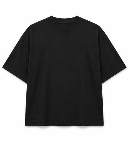 Playeras oversize INTERLOCK 250g NEGRA