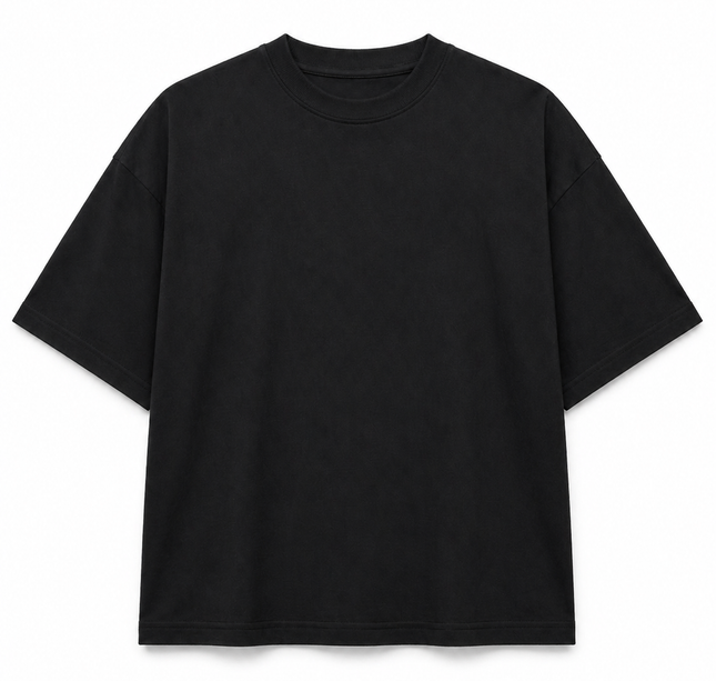Playeras oversize INTERLOCK 250g NEGRA