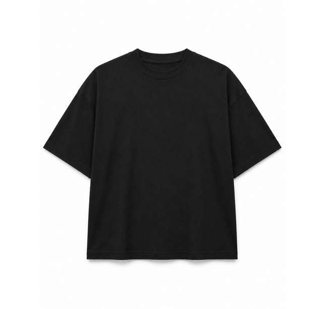 Playeras oversize INTERLOCK 250g NEGRA