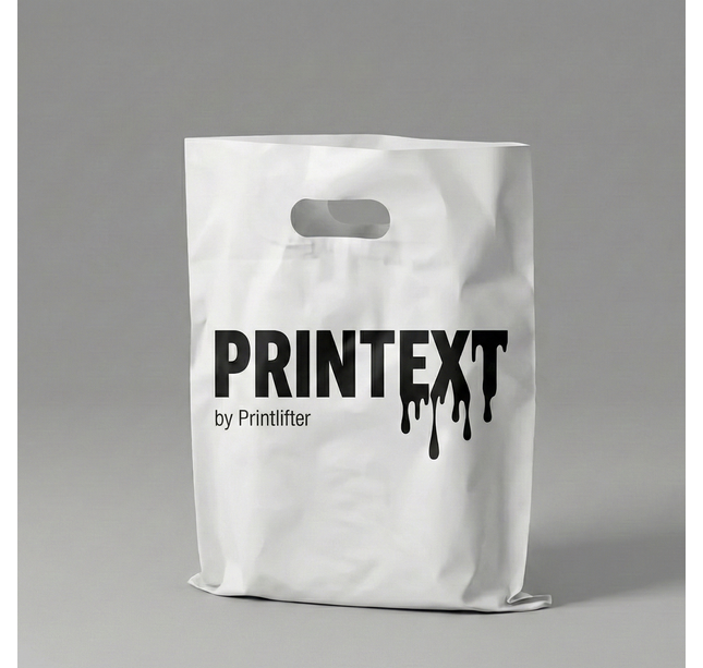 Bolsas blanca plástica boutique personalizadas (28x35cm) ✅