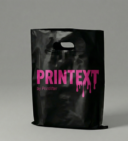 Bolsas negra plástica boutique personalizadas (28x35cm)