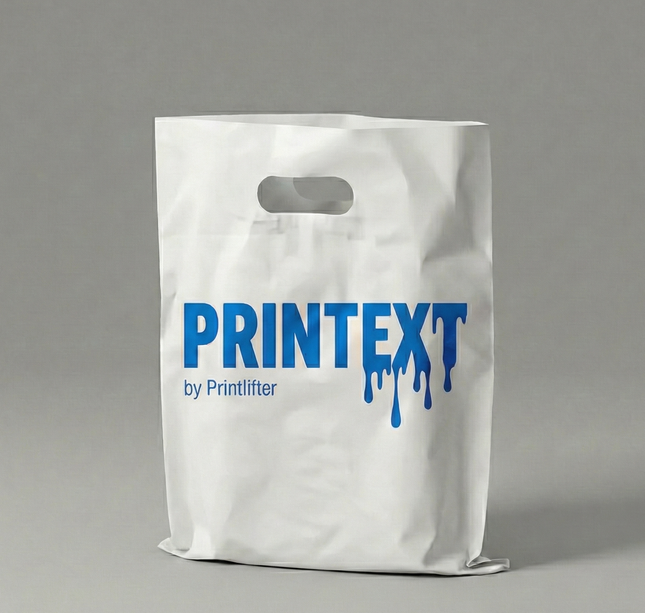 Bolsas blanca plástica boutique personalizadas (28x35cm) ✅