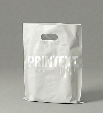 Bolsas blanca plástica boutique personalizadas (28x35cm) ✅