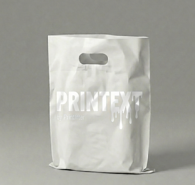 Bolsas blanca plástica boutique personalizadas (28x35cm) ✅
